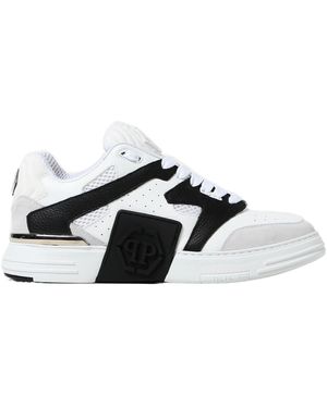 Philipp Plein Phantom Street Leather Trainers - White
