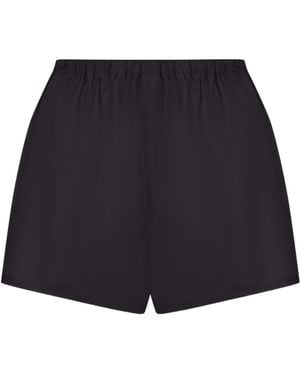 Prada Elastic Waist Wide-Leg Shorts - Blue