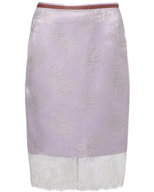 JACQUES WEI Floral Lace Skirt - Purple