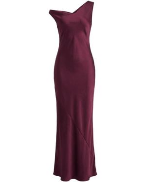 Norma Kamali Draped Asymmetric Long Dress - Purple