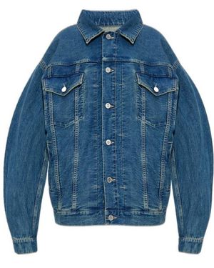 Vetements Button-Fastening Flap-Pocket Denim Jacket - Blue