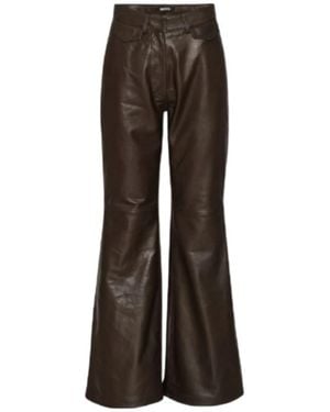 ROTATE BIRGER CHRISTENSEN Leather Trousers - Brown