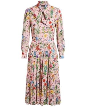 Gucci Printed Silk Chemisier Dress - White