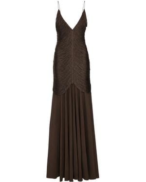 Bless Nostalgia Fringe-Embellished Dress - Brown