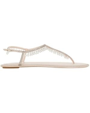 Rene Caovilla René Caovilla Diana Embellished Open Toe Sandals - Natural