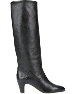 Maison Margiela Round Toe Block Heel Leather Boots - Black