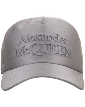 McQueen Logo Embroidered Baseball Cap - Grey