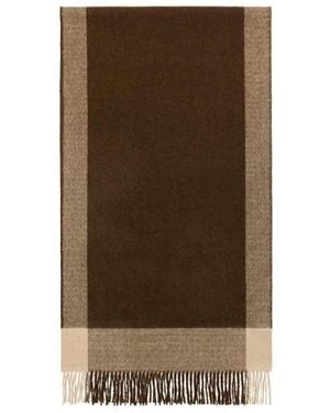 Weekend by Maxmara Chequered Fringed Scarf - Brown