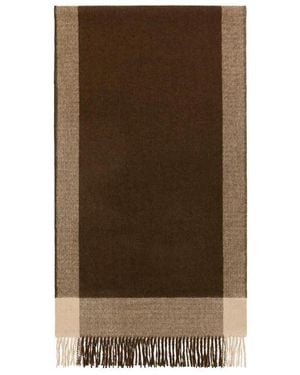 Weekend by Maxmara Chequered Fringed Scarf - Brown
