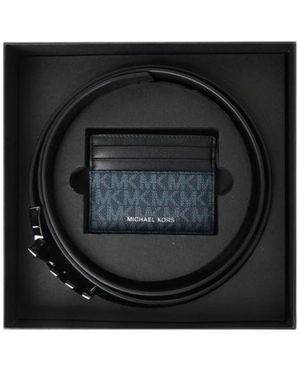 Michael Kors Logo Card Holder And Belt Two-Piece Set - Black