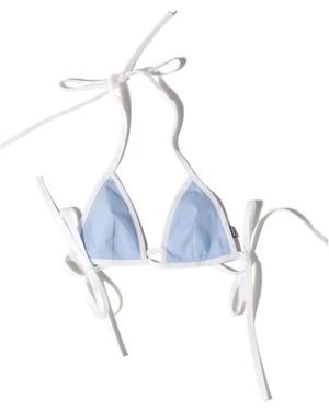 Miu Miu Poplin Bikini Top - Blue