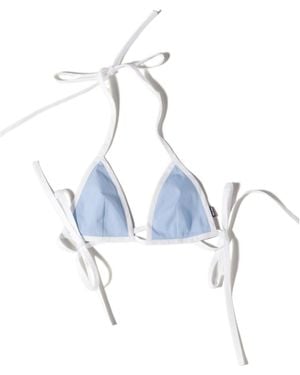 Miu Miu Poplin Bikini Top - Blue