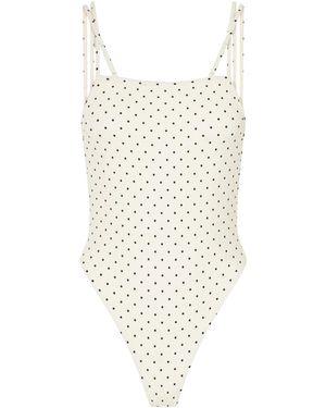 Tom Ford Polka-Dot One-Piece - White