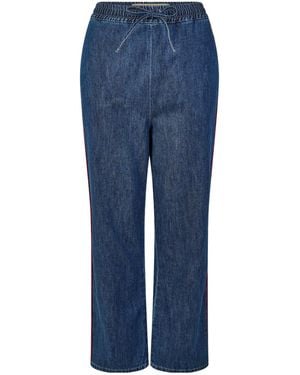 Valentino Drawstring Denim Ankle Pants - Blue