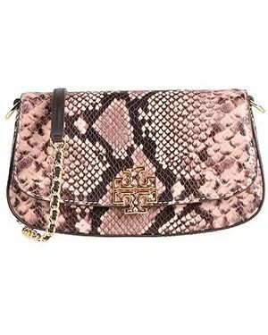 Tory Burch Snakeskin Embossed Flap Bag - Pink