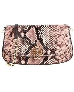 Tory Burch Snakeskin Embossed Flap Bag - Pink