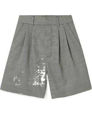 Anine Bing Wool-Blend Shorts - Grey