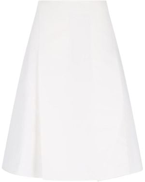 Marni Maxi Pleated Cady Midi Skirt - White