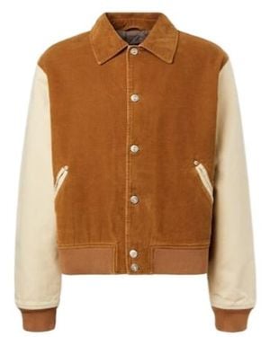 Wales Bonner Homecoming Cotton Corduroy Varsity Jacket - Brown