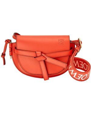 Loewe Gate Knot-Detailed Mini Crossbody Bag - Red
