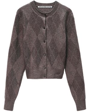 Alexander Wang Crystal-Embellished Cardigan - Brown