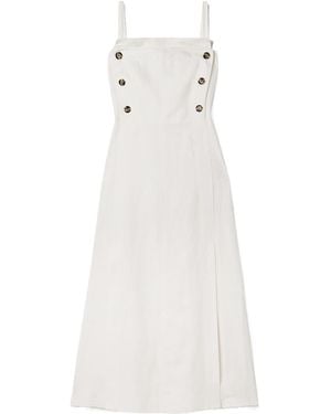 Proenza Schouler Candice Double-Breasted Poplin Maxi Dress - White