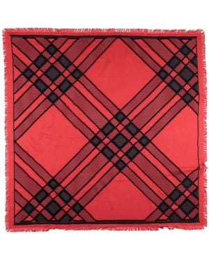 Burberry Striped Scarves - Red