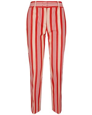 Ermanno Scervino High-Waist Striped Trousers - Red