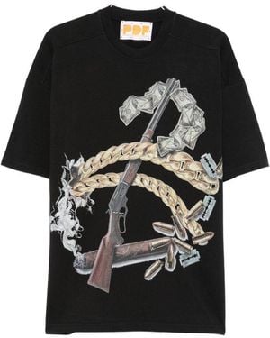 PDF CHANNEL Graphic-Print T-Shirt - Black