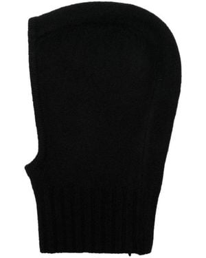 Jil Sander Ribbed-Trim Wool Balaclava - Black