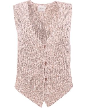 Alysi Sequin-Embellished Knitted Vest - Pink