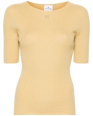 Courreges Courrèges Solar Crewneck Short-Sleeved Jumper - Natural