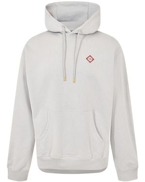 CASABLANCA Logo Appliqué Hoodie - Grey