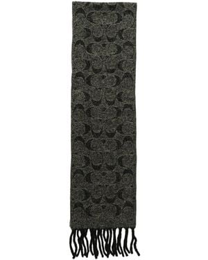 COACH Jacquard Long Scarf - Black