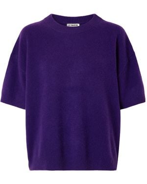 STAUD Solid Color Cashmere Sweater - Purple