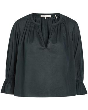 FRAME V-Neck Cotton Shirt - Green