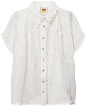 FARM Rio Embroidered Cotton Shirt - White