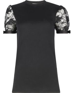 Nina Ricci Lace-Embroidered T-Shirt - Black