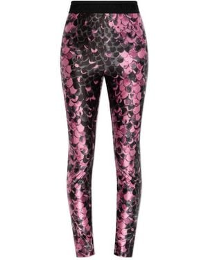 Versace Jeans Couture Couture Logo Waistband Printed Leggings - Red