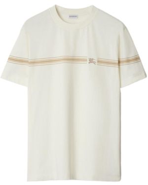 Burberry Striped Crewneck T-Shirt - White