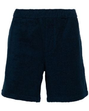 Prada Logo Plaque Mid-Rise Shorts - Blue
