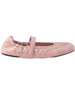 Prada Collapse Strap-Detail Ballet Flats - Pink