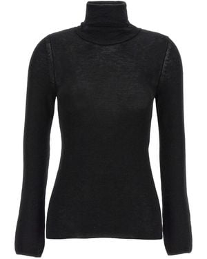 Tom Ford Compact Fine Knit Turtleneck Top - Black