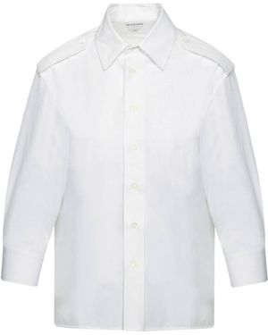 Bottega Veneta Collared Long-Sleeved Shirt - White