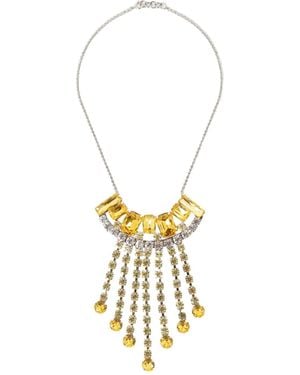 Dries Van Noten Strass Fringed Necklace - Metallic