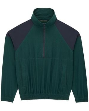 Saint Laurent Contrast Panel Zip Jacket - Green
