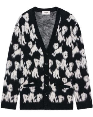Celine Artist Jacquard Cardigan - Black