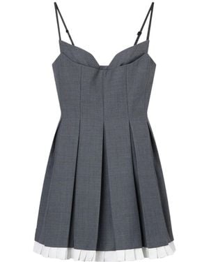 ShuShu/Tong Shushu/Tong Pleated Sweetheart Dress - Grey