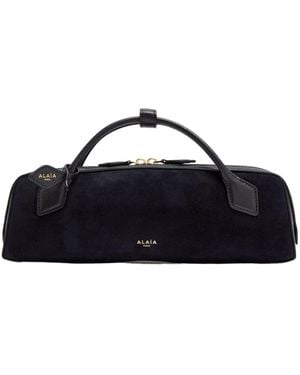 Alaïa Le Teckel Suede Clutch - Blue