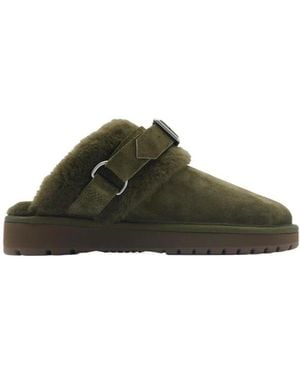 Burberry Chubby Buckle Strap Low Slippers - Green